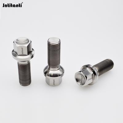 China Motocycle Customized Ball Seat Color Gr.5 Titanium Natural Titanium Alloy Wheel Bolt For Mercedes-Benz for sale