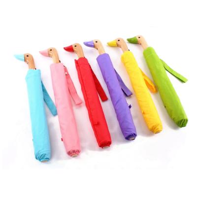 China For Lady China Supply Cheap Promotion High Quality 2 Fold Automatic Open Umbrella Cute Duck Handle for sale