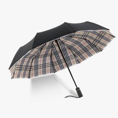 China Full Automatic Folding Men And Women Double Layer Large Rain Wind Resistance Three Times Reinforced Umbrella for sale