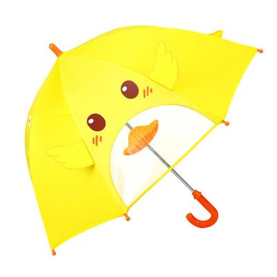 China Kindergarten Baby Umbrella Little Boys And Girls Small Hanging Yellow Duck Children's Umbrella Transparent Window for sale