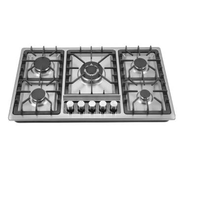 China High Quality Hotel Cooking Appliances Household Stainless Steel Cooktops 5 Burner Gas Stove for sale