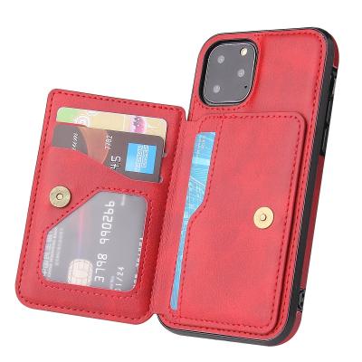 China Magnetic Grain Business Crazy Horse Card Phone Case Anti-fall Leather Wallet Case For iPhone13Promax for sale