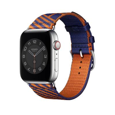 China Water Resistant Canvas Watch Strap Band Sports Replacement Band Nylon Strap For Apple Watch 6 for sale