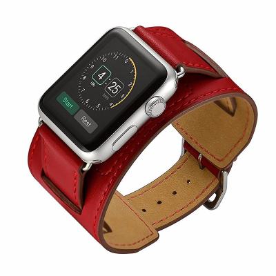 China Water Resistant Leather Wristband Strap Cuff Strap For Apple Watch Band iwatch Band Wristband for sale