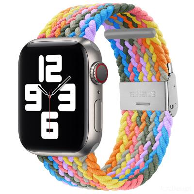 China Water Resistant Fabric Stretch IWatch 65432Series Adjustable Nylon Elastic Strap Watch Band for sale