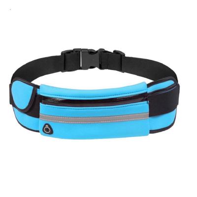 China Waterproof Anti-fall Fitness Fanny Pack Elastic Running Waist Bag With Bottle Holder for sale