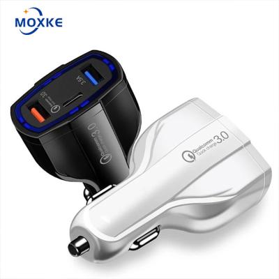 China Mobile Phone Moxke Qc3.0 Car Charger For Apple PD USB+Type-C Interface Car Hammer 7A Fast Car Charger Customized Logo for sale