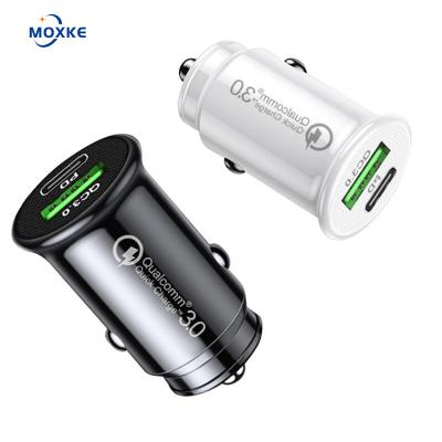 China mobile phone mini qc3.0+pd type-c wholesale customization Moxke car charger gift logo dual usb car charger fast charger spot for sale