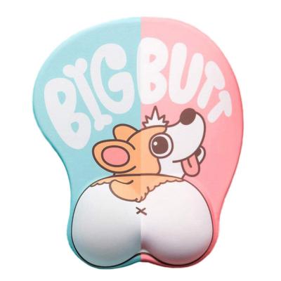 China Girls 3D Soft Silicone Anti-Slip Gel Mouse Pad Cute Corgi With Wrist Support Creative Girls Gift for sale