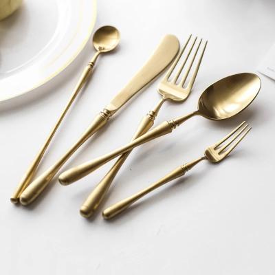 China Joy Tableware Sustainable Gold Flatware Bulk Gold Plated Stainless Steel Flatware Set for sale