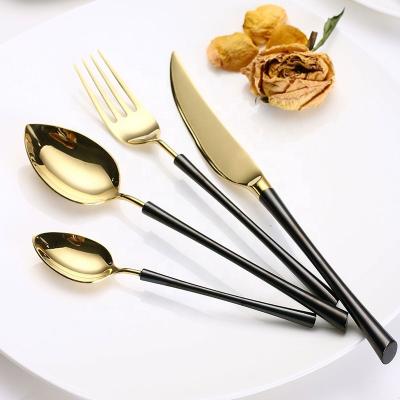 China Sustainable New Design Royal Stainless Steel Cutlery Set Gold Plated Cutlery Set for sale