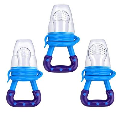 China 3 Pack Fresh Fruit Silicone Nipple Viable Baby Food Feeder Teething Toy Reusable Aching Gums Pacifier Blue for sale