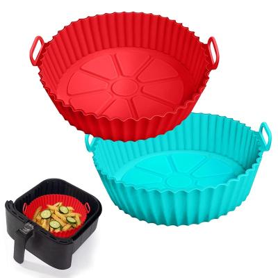 China 2pcs Viable Round Shape Air Fryer Silicone Basket Liner Air Fryer Silicone Pot For Air Fryer for sale