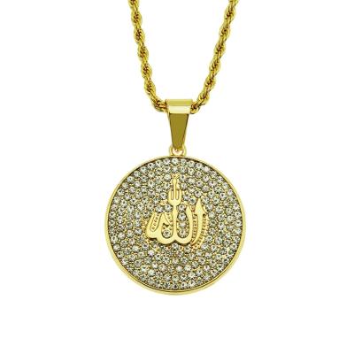 China 2020 HipHop Name Gold Plated New Hiphop Allah Religious Necklace Zinc Alloy Pendant for sale