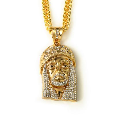 China Wholesale HipHop Men's Gold Jesus Piece Pendant Necklace HipHop Jewelry for sale