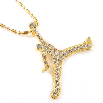 China Hip Hop Shiny Air Hip Hop 14K Gold Jodan Pendant Chain for sale