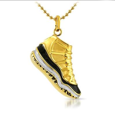 China Hip Hop Men's Gold Basketball Shoes Sneaker Pendant Custom Jewelry Hiphop for sale