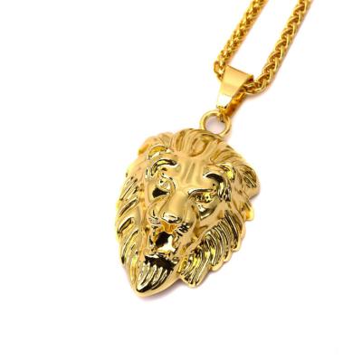 China HipHop HipHop Cool Gold High Polished Lion Head Pendant Chain for sale