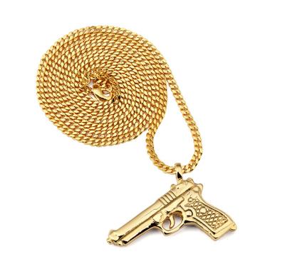 China Hiphop Small Cool Gun Hiphop Pendant Chain Necklace For Men for sale