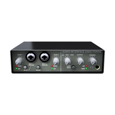 China New PC Professional USB Zero Latency External Mixer Q24 Sound Card Preamplifier XLR Microphone Audio Interface Live Recording Studio for sale