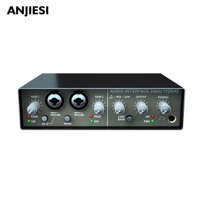 China Microphone audio recording interface AC-22 recording sound card for sale