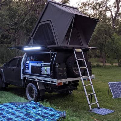 China Water And Dust Proof Light Weight Camping Aluminum Ute Tray Canopy With Roof Top Tent for sale