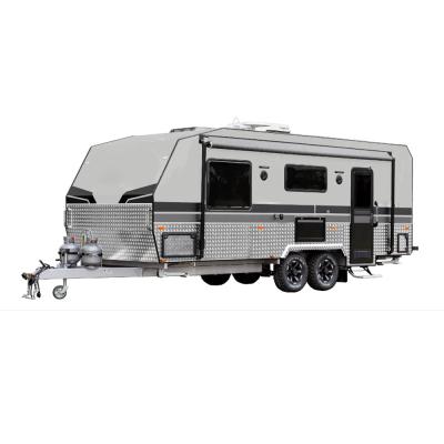 China Offroad Travel Trailer Fiberglass Camping Caravan Trailer With Shower And Toilet for sale