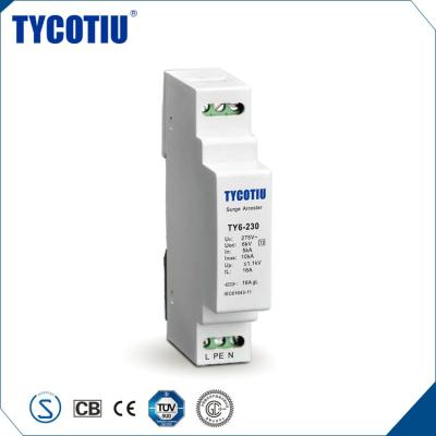 China Protect Against Lightning Surge Voltages In Solar System TYCOTIU TY6-230 230V 10kA SPD Light Surge Protector Lightning Surge Protector Manufacturer for sale