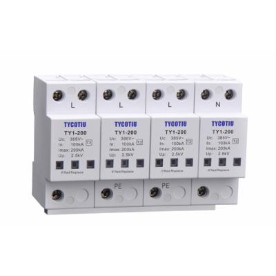 China TYCOTIU TY1-200 385 4P 200kA Plastic Surge Protector Device SPD Thunder Lightning Protection System for sale