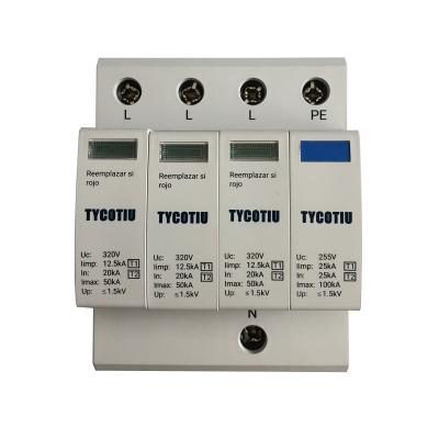 China Thermalplastic AC Lightning Surge Protection Device TY-12.5M 320 3P+N 12.5kA 320v Voltage SPD Type 1 for sale