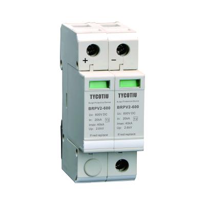 China TYCOTIU BRPV2-600 DC 600v Surge Protector 1000vdc Surge Arrester Plastic Bipolar Solar SPD Photovoltaic Solar Device for sale