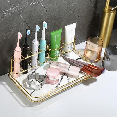 China Wall Mounted Type Bathroom Rack, Toothbrush Cup Holder, Luxurious, Ceramic, Stainless Steel, Free Installation for sale