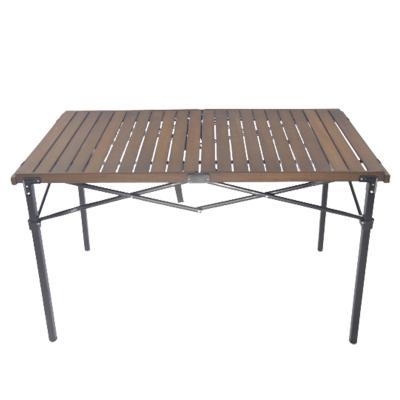 China Factory Direct Armored Roll Teak Solid Wood Foldable Camping Table For Outdoor for sale