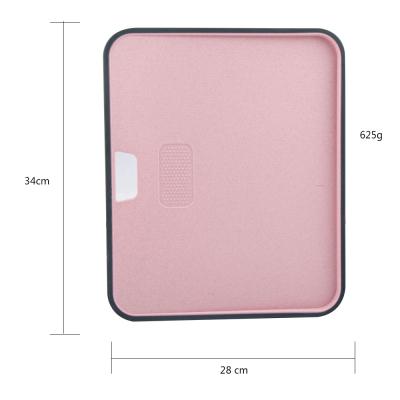 China Sustainable Straw Bevel Anti-Overflow Anti-Skid Hanging Wheat Cutting Board Grinding Ginger Garlic Double-Sided Chopping Board for Kitchen for sale