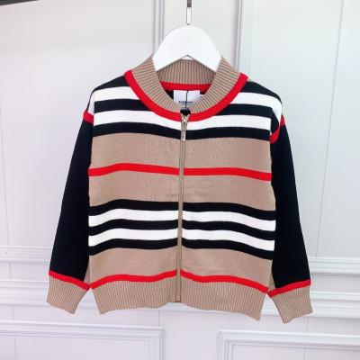 China Anti-wrinkle Fashion Striped Autumn Children's Zipper Jacket for sale