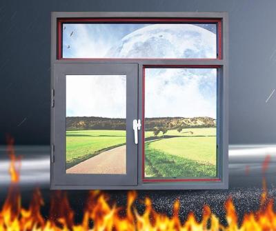 China Magnetic Screen Fire Rated Double Frame Fire Retardant Aluminum Glass Casement Manufacturer Window Stained Glass for sale