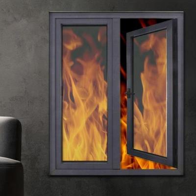 China Hot Selling High Quality Fire Rated Stained Glass Magnetic Screen Aluminum Fire Resistant Window For Building for sale