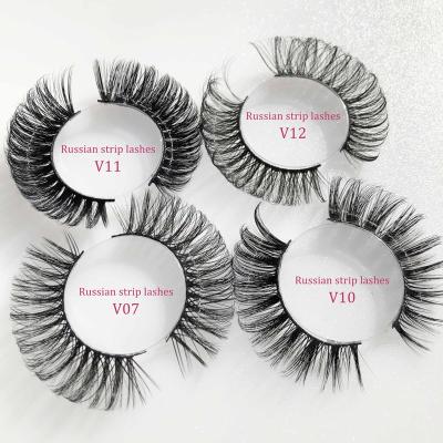 China Custom packaging natural iShero long winged Russian full strip lashes faux mink d loop strip lashes for sale