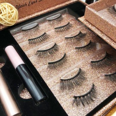 China iShero Natural Long Lashes High Quality Custom Magnetic Sellers Wholesale 25mm 3d Fake Dramatic Mink Eyelash Magnetic Eyelashes Set With Eye for sale