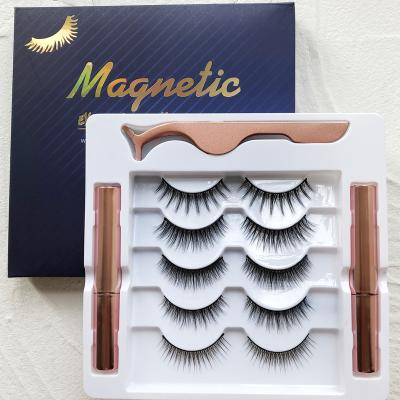 China Custom Natural iShero Logo Fake Mink 3 In One Pack 3D Natural Invisible Magnetic Eyelashes With Magnetic Eyeliner for sale