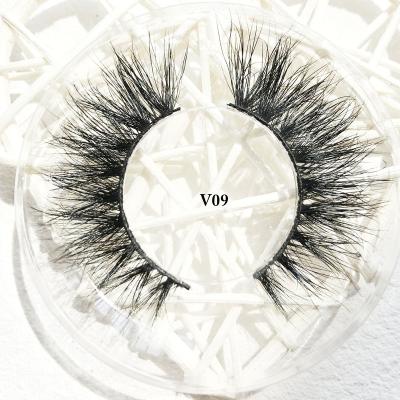 China Long Natural iShero Real Mink Lashes Natural 3d Strip Eyelash Customized Boxes Hexagon Octagon Box V09 for sale