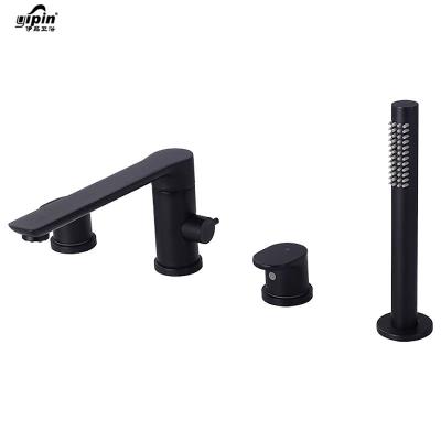 China With Sliding Bar Bath And Shower Faucets Factory Wholesale Four Hole Deck Mounted Bathroom Bath And Shower Faucet Brass Shower Mixer Tap Set for sale