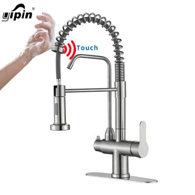 China Sense Faucets Water Purification Spring Faucet Pull Out Kitchen Black Faucets Water Purifier Sensor Drinking Water Faucets for sale