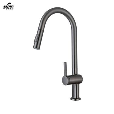 China New Modern Style Brass Fashion Pull Out Sprayer Kitchen Faucets Pull Down Double Tap Kitchen Faucets for sale