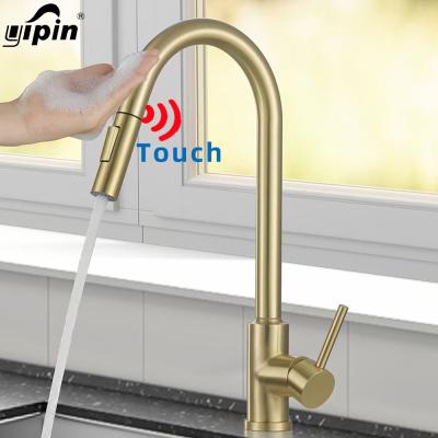 China Sense Faucets Manufacture 304 SS Pull Down Sprayer Sense Kitchen Faucets Sensor Tap Kitchen Sink Touch Control Mixer Tap for sale