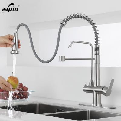 China Sense Faucets Water Purification Spring Faucet Pull Out Kitchen Black Faucets Water Purifier Sensor Drinking Water Faucets for sale