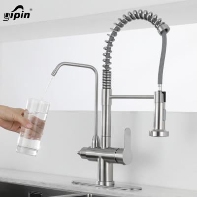 China Sense Faucets Water Purification Spring Faucet Pull Out Kitchen Black Faucets Water Purifier Sensor Drinking Water Faucets for sale