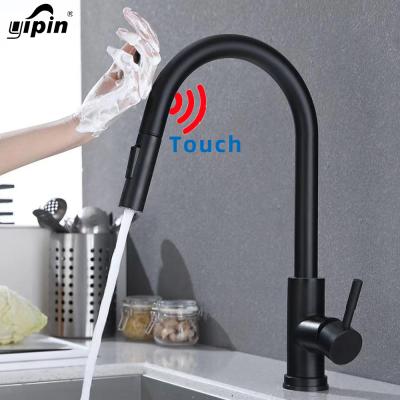 China Sense Faucets Manufacture 304 SS Pull Down Sprayer Sense Kitchen Faucets Sensor Tap Kitchen Sink Touch Control Mixer Tap for sale