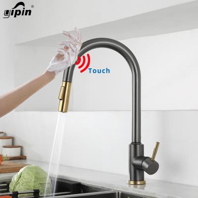 China Sense Faucets Manufacture 304 SS Pull Down Sprayer Sense Kitchen Faucets Sensor Tap Kitchen Sink Touch Control Mixer Tap for sale