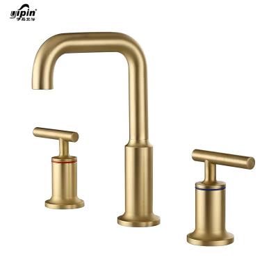 China Kaiping Manufacturer Low Price High Quality Metered Basin 3 Hole Vanity Basin Faucets for sale